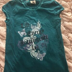 LEI Teal Butterfly Graphic Tee